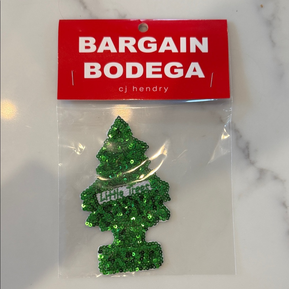 Cj Hendry Bargain Bodega Green Sequin Tree Air Freshener Patch